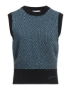 Ganni Logo-embroidered Knitted Sweater Vest In Black