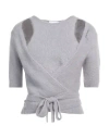 Ganni Woman Sweater Grey Size M Alpaca Wool, Polyamide, Virgin Wool, Elastane In Grey