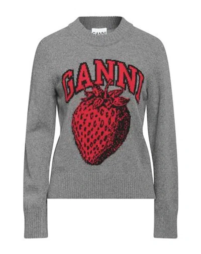 Ganni Woman Sweater Grey Size Xxs Wool, Recycled Wool, Recycled Polyamide