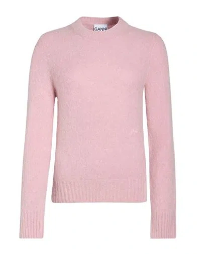 Ganni Woman Sweater Light Pink Size L Alpaca Wool, Polyamide, Virgin Wool, Elastane