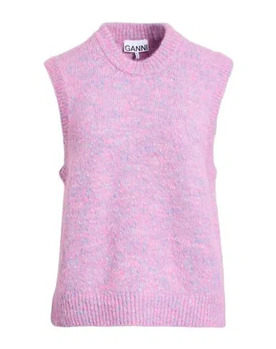 Ganni Woman Sweater Lilac Size M Alpaca Wool, Organic Cotton, Recycled Polyamide, Polyamide, Elastan In Purple