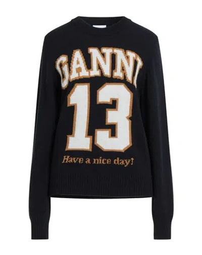 Ganni Woman Sweater Midnight Blue Size L Wool, Recycled Wool, Polyamide
