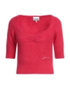 Ganni Woman Sweater Red Size L Alpaca Wool, Polyamide, Virgin Wool, Elastane In Red