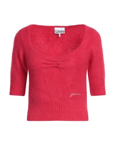 Ganni Woman Sweater Red Size L Alpaca Wool, Polyamide, Virgin Wool, Elastane