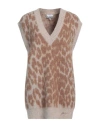 Ganni Leopard Jacquard Oversized Vest In Beige