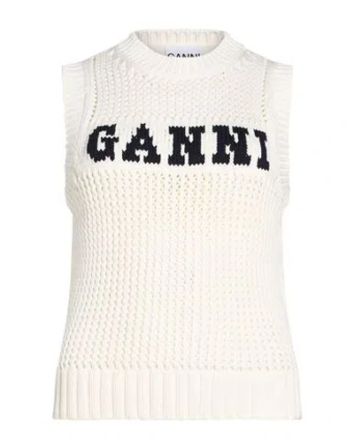 Ganni Woman Sweater White Size M Organic Cotton, Polyamide