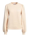 Ganni Woman Sweatshirt Beige Size L Organic Cotton, Lurex In Beige