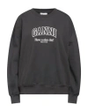 Ganni Cotton Crew-neck Sweatshirt In Grey