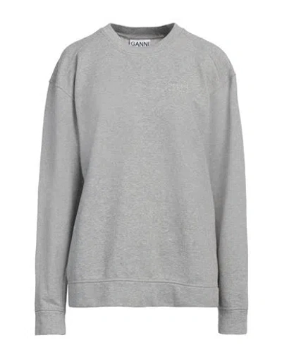 Ganni Woman Sweatshirt Grey Size Xxs Organic Cotton