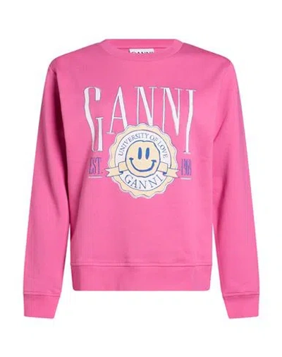 Ganni Woman Sweatshirt Pink Size S Organic Cotton, Polyester
