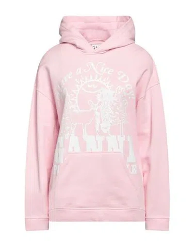 Ganni Woman Sweatshirt Pink Size S/m Cotton