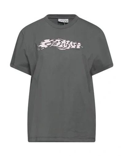Ganni Woman T-shirt Grey Size S Organic Cotton, Recycled Cotton
