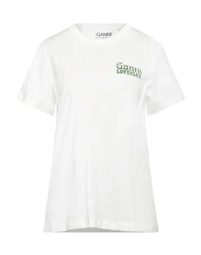 Ganni Loveclub Organic Cotton T-shirt In White