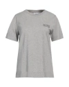 Ganni Woman T-shirt Light Grey Size L Cotton