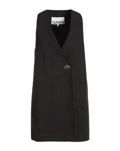 Ganni Woman Tailored Vest Black Size 10/12 Organic Cotton