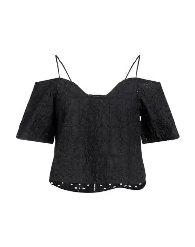 Ganni Woman Top Black Size 6 Organic Cotton