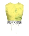 Ganni Woman Top Acid Green Size 4 Organic Cotton In Green