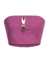 Ganni Summer Suiting Sleeveless Top In Purple