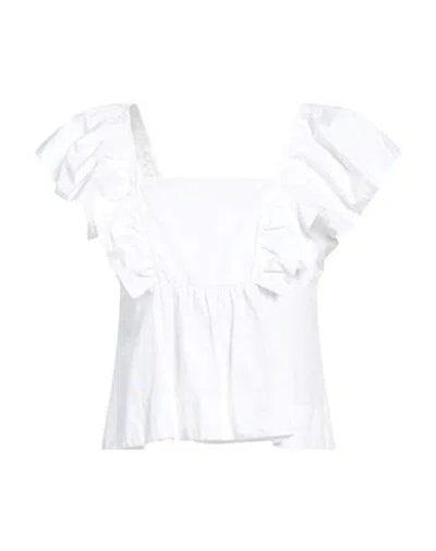 Ganni Woman Top White Size 2 Organic Cotton