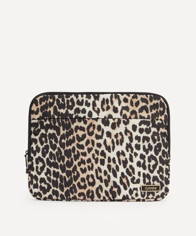 Ganni Women's 13' Leopard Laptop Sleeve