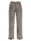 Ganni Womens Izey Leopard-print Mid-rise Straight-leg Organic-cotton Blend Stretch-denim Jeans In Animalier