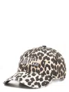 Ganni Leopard-print Baseball Cap In Brown