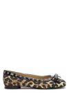 Ganni Eyelet Bow Leopard-print Satin Ballet Flats In 842 Leopard Prt