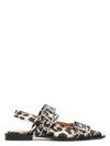 Ganni Leopard Print Slingback Ballets In Animalier