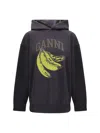 Ganni Women Banana Graphic Hoodie In Black
