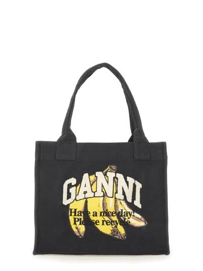 GANNI GANNI WOMEN BANANA PRINT LARGE TOTE BAG