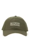 Ganni Women Baseball Cap In Green