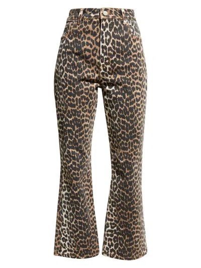 Ganni Izey Wide Leg Jeans In Multi