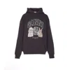 Ganni Hoodie With Logo Print In Gray
