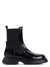 Ganni Womens Patent Faux Leather Black Pull On Chelsea Boots Uk7 In Blackblack