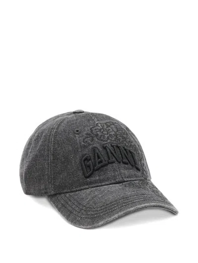 Ganni Black Logo Baseball Hat