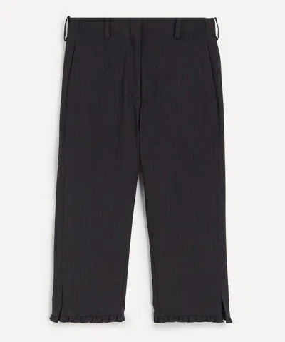 Ganni Women's Black Pinstripe Capri Trousers