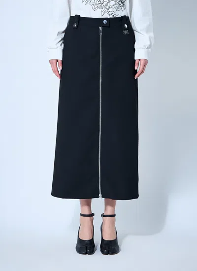 Ganni Women Bonded Crepe Midi Skirt In Blue