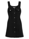 Ganni Women Bonded Crepe Mini Dress In Black