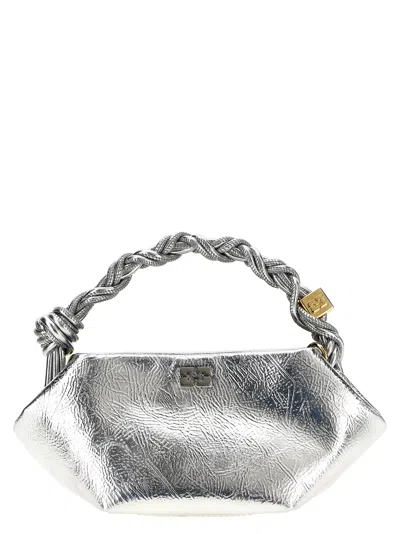 Ganni Women 'bou Bag Mini Metallic' Handbag In Silver