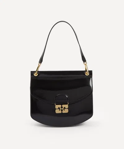 GANNI GANNI WOMEN'S BOU CROCO PATENT MINI KNOTTED HANDLE BAG