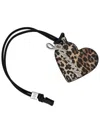 Ganni Bou Heart Mirror Keyring In Brown