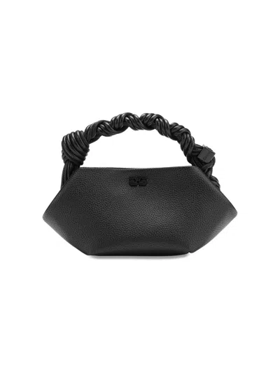 Ganni Women's Bou Mini Leather Top Handle Bag In Black