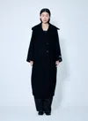 Ganni Women Boucle Wool Coat In Black