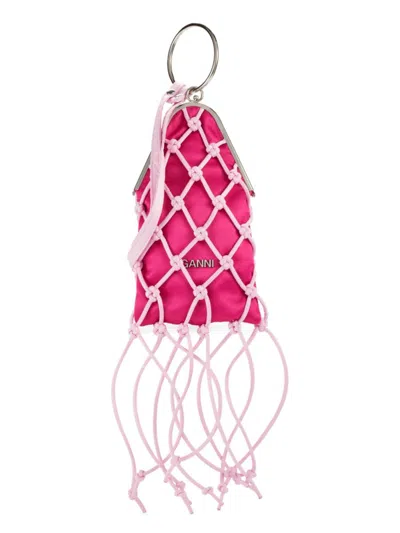 Ganni Women's Braided Crossbody Bag In Love Potion Pink