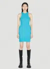 Ganni Alpaca And Wool-blend Minidress In Blue