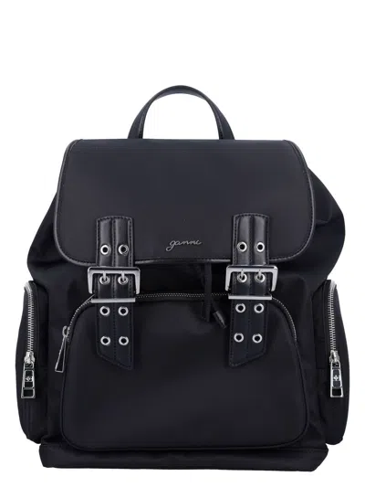 GANNI WOMEN'S BUCKY NYLON BACKPACK