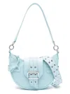 Ganni Bucky Bag Small Crossbody Nylon In Clear Blue