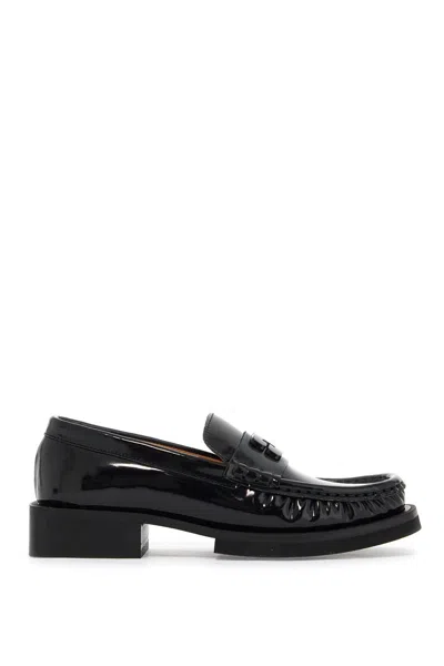 Ganni Butterfly Logo Moccasin Patent In Nero