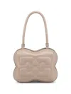 Ganni Small Egret Butterfly Shoulder Bag In Oystergray
