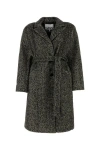 Ganni Herringbone-pattern Coat In Multicolor